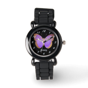 Montre Purple Gold Butterfly Kids Personnalisé