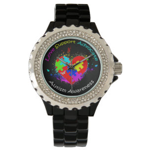 Montre Puzzle d'autisme sur le coeur