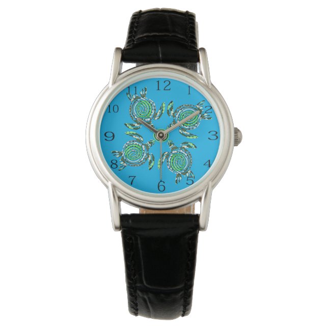 Montre Quatre Tortues Vertes Dot Art, Regards Dames (devant)