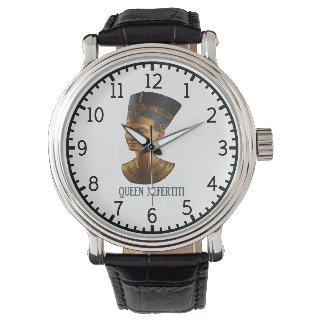 Montre Queen Nefertiti design cadeau égyptien antique (devant)