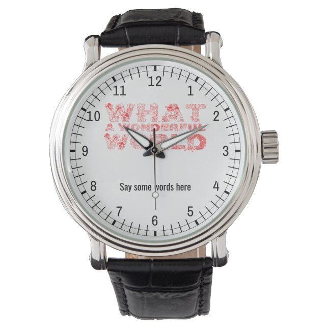 Montre Quel Monde Merveilleux (devant)