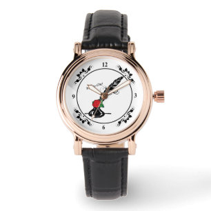 Montre Quill et Enk Rose Carré Visage surveillance pour l