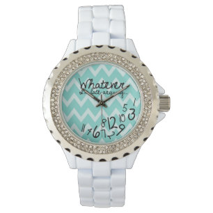 Montre Quoi qu'il en soit, je suis en retard - Turquoise 
