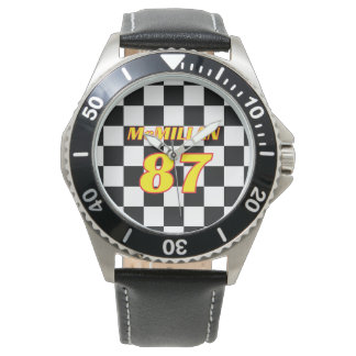 Montre Racing Name Number Checkered 