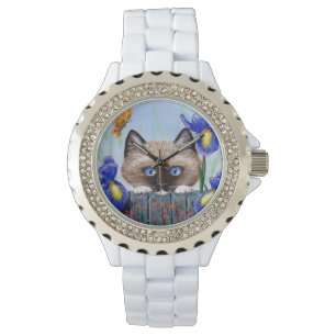Montre Ragdoll Siamese Chat Birman Irises Créationarts