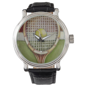 Montre Raquette de tennis avec la boule s'étendant sur la