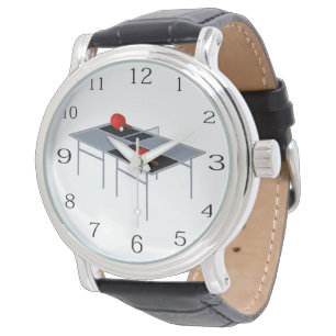 Montre Raquettes et balle de tennis de table,