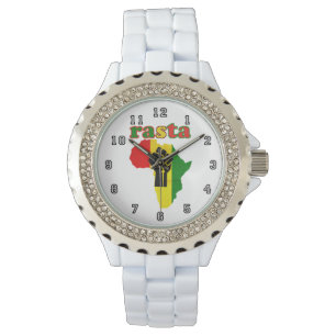 Montre Rasta Black Power sur l'Afrique