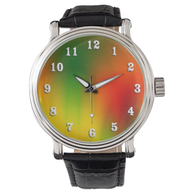 Montre Rasta Splash de couleur (devant)