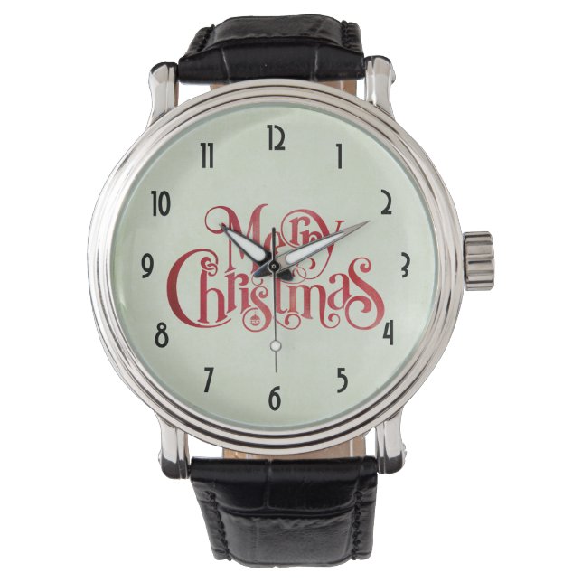 Montre Red Joyeux Noël Typographie Festive Police (devant)