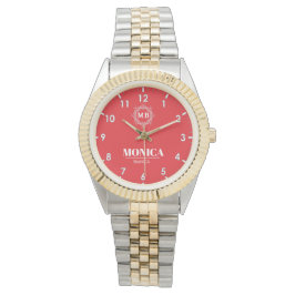 Montre Red  Personalized Custom Monogram Luxury Gift 