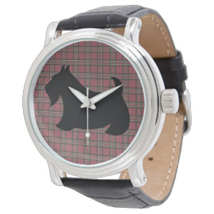 Montre Red Plaid Black Scottish Terrier Watch