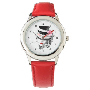 Montre Red Watch mystérieuse femme avec Casquette