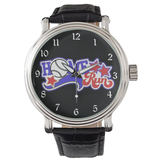 Montre Red White & Blue Home Run Baseball Wrist Watch (devant)