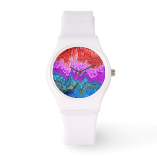 Montre "Réflexion rayonnante" Art Abstrait coloré