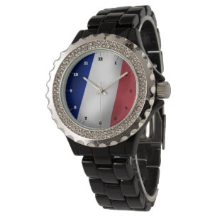 MONTRE REGARDE DU DRAPEAU DE TRICOLORE FRANÇAIS