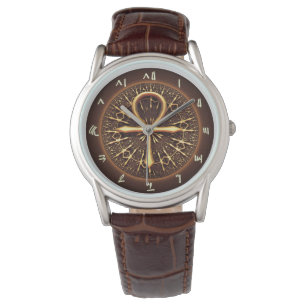 MONTRE REGARDE - ORNEMENT D'OR DE L'ÉGYPTIEN ANKH