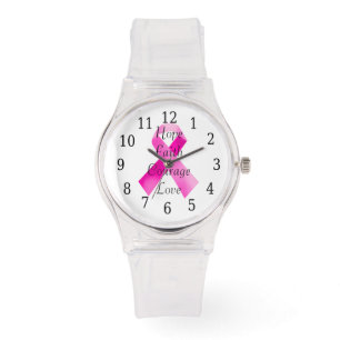 Montre Regarder la foi en ruban rose