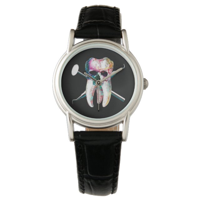 Montre Regarder le crâne dentaire et les os croisés (devant)