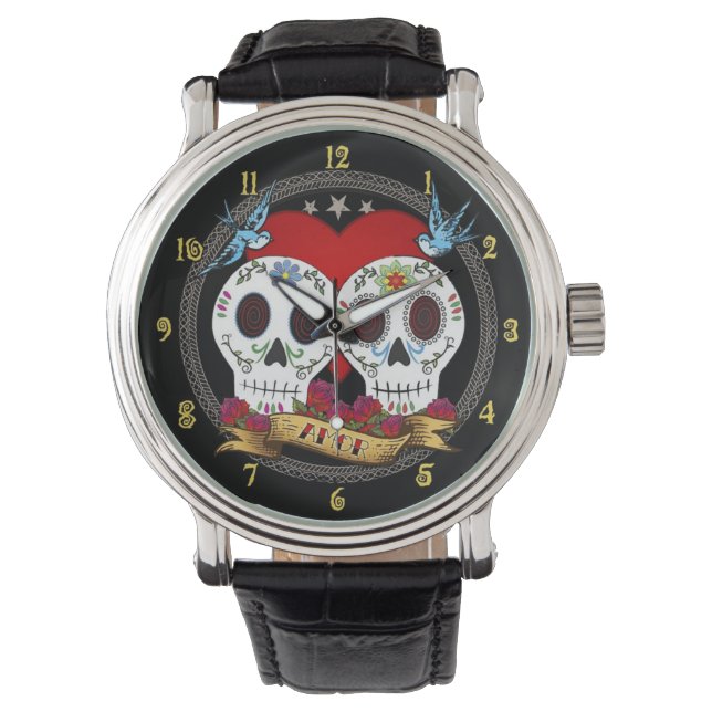 Montre Regarder les crânes d'amour (devant)