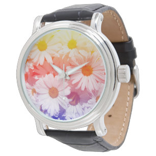 Montre Regarder les marguerites arc-en-ciel