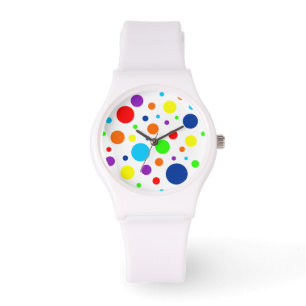 Montre Regarder les points arc-en-ciel blancs