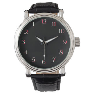 Montre Regarder sérieusement noir vers l'arrière