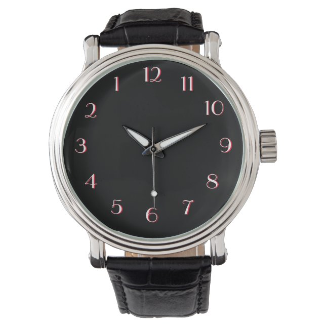 Montre Regarder sérieusement noir vers l'arrière (devant)