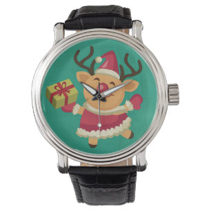 Montre Reinder de danse Vintage bracelet en cuir Black Wa