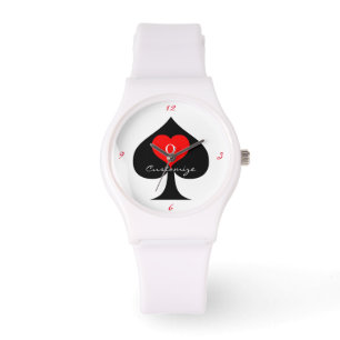 Montre Reine noire des pique Coeur rouge Thunder_Cove