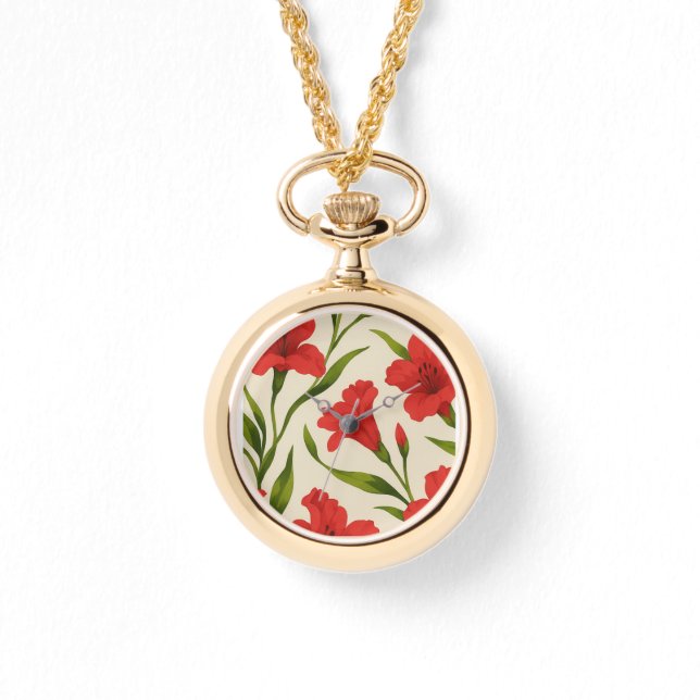 Montre relógio florais vermelha  (Recto)