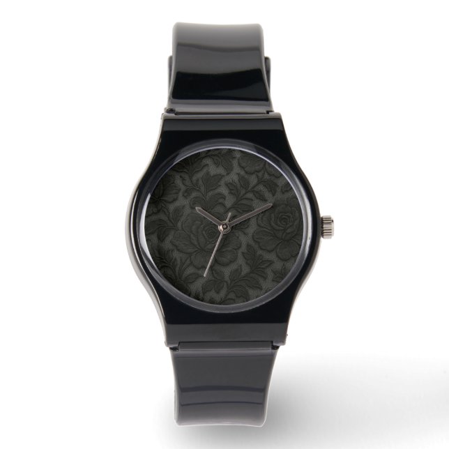 Montre Relogio Renda floral detalhada em preto desing (Recto)