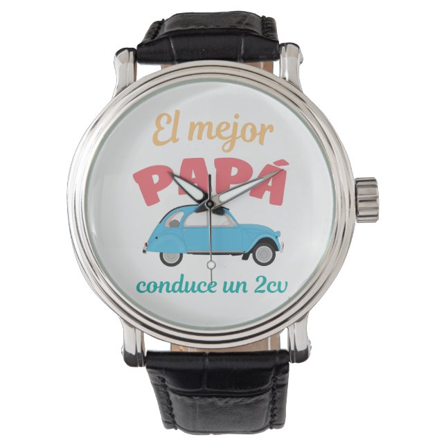 Montre Reloj Redondo Grande Camiseta El Mejor Papá conduc (devant)