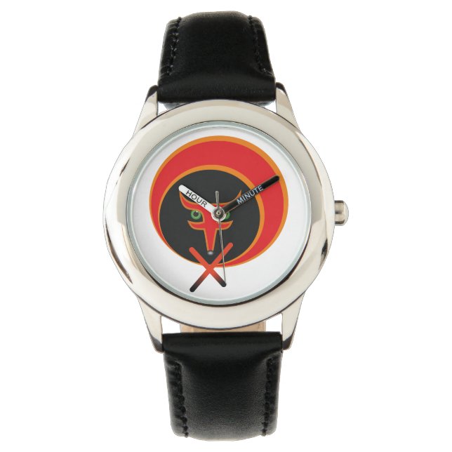 Montre Renard de vie - Rouge. (devant)