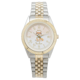 Montre Renard mignon avec lunettes Math Enseignant Numér