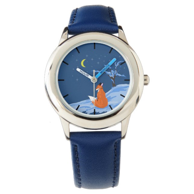 Montre Renard nocturne d'hiver (devant)