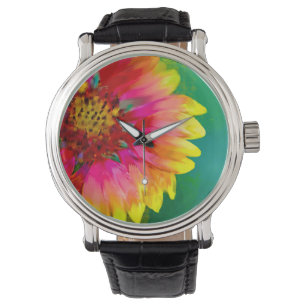 Montre Représentation artistique de la fleur Indian Blank