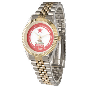 Montre RÉPUBLIQUE DE CALIFORNIE Drapeau d'État Grand cadr