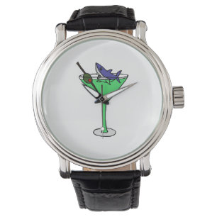 Montre Requin drôle en verre vert de Martini