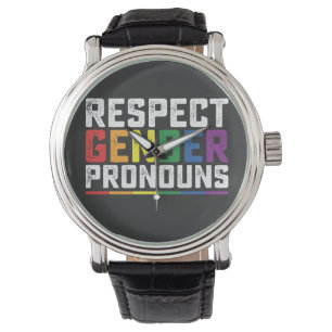 Montre Respect des pronons de genre LGBT Gay Lesbienne Tr