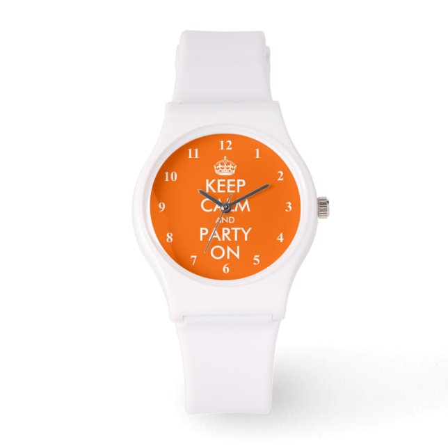 Montre Restez calme et faites la fête sur le poignet (Recto)