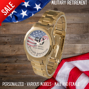 Montre Retraite militaire US Drapeau Armée Marine Air For
