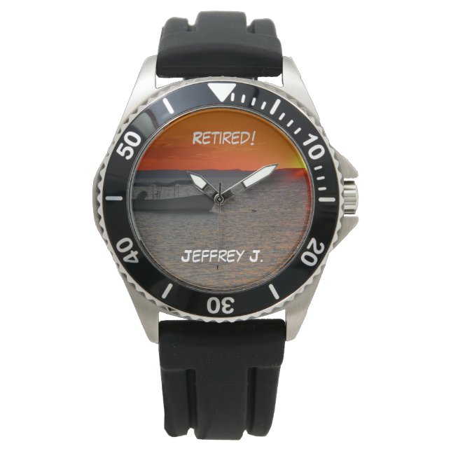 Montre Retraité ! Montre-poignet bateau de pêche, bracele (devant)
