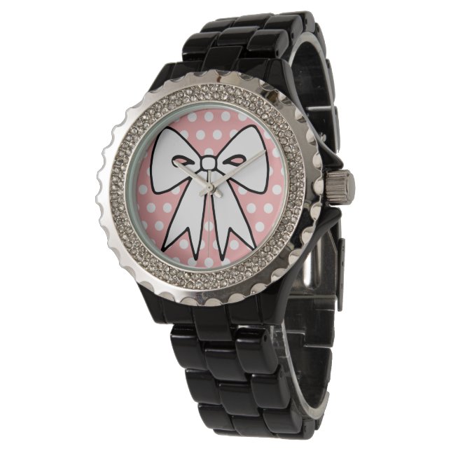 Montre Retro Bow Pink Watch (Incliné)