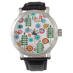 Montre Rétro, floral rétro