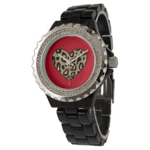 Montre Retro Leopard Heart Watch