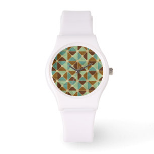 Montre Rétro motif géométrique
