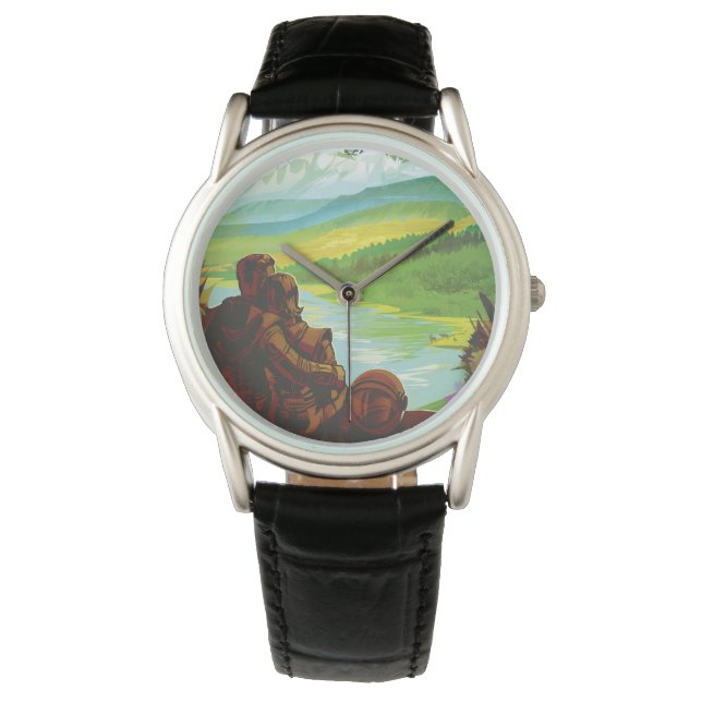 Montre Retro Space Travel Poster-Une mission de science d (devant)