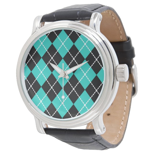 Montre Retro Turquoise Jacquard Watch (Incliné)