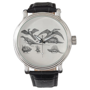 Montre Rétros dinosaures d'illustration vintage de